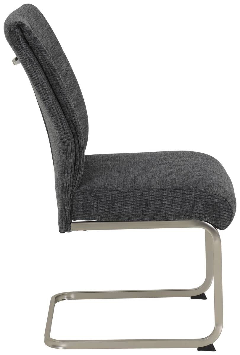 Schwingstuhl Ines, 2er-Set anthrazit Edelstahloptik Metall Microfaser Webstoff B/H/T: ca. 50x99x66 cm