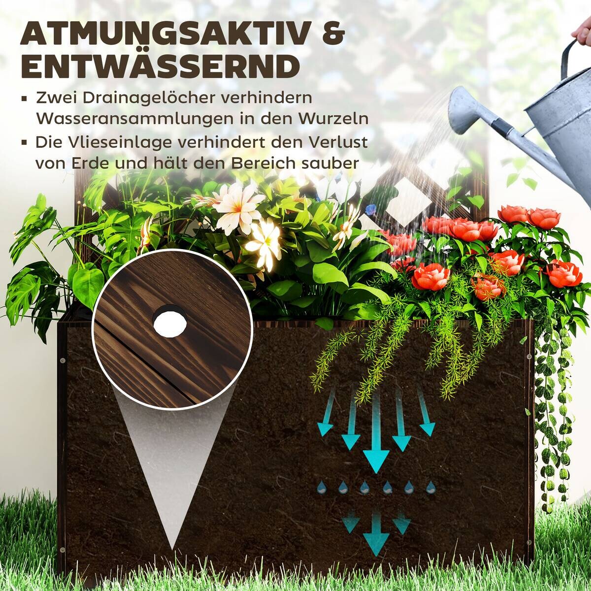 Outsunny Hochbeet B/H/T/L: ca. 33x122x33x64 cm