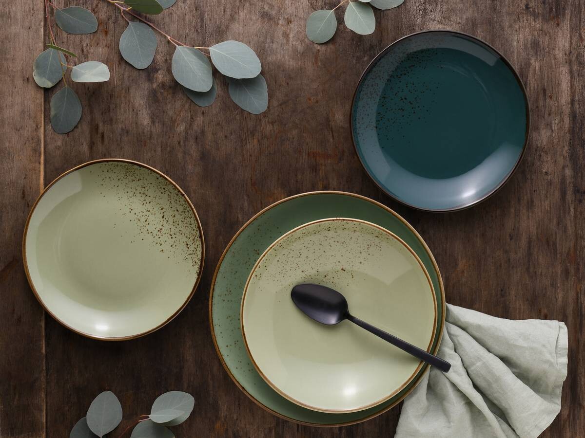 CreaTable Tafelservice Nature Collection Green Life grün Keramik