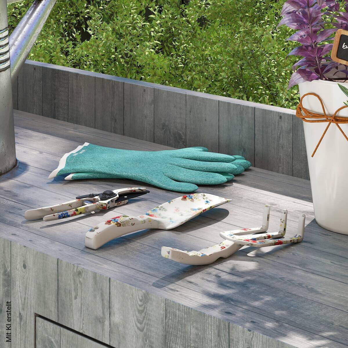 Outsunny Gartenwerkzeug-Set mehrfarbig Metall B/H/L: ca. 7x3x26,5 cm