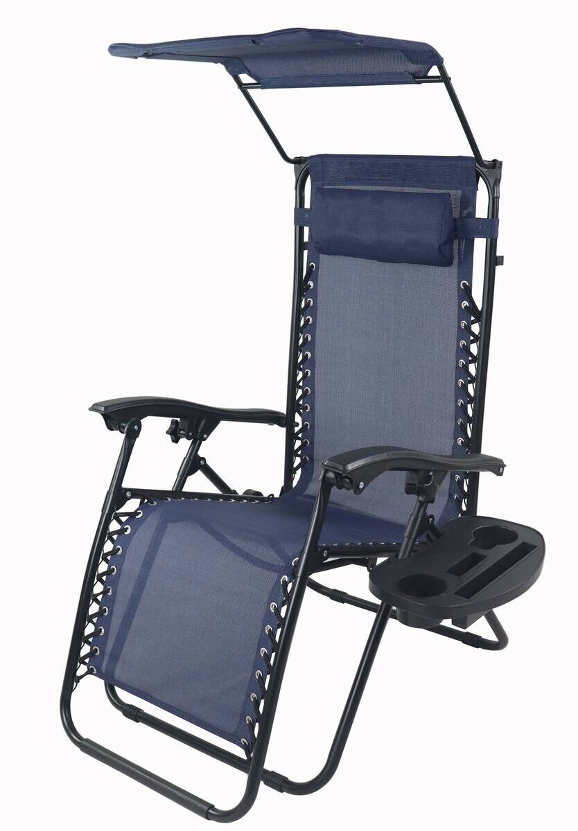 Gartenliege blau Textilene B/H/L: ca. 64x107x160 cm