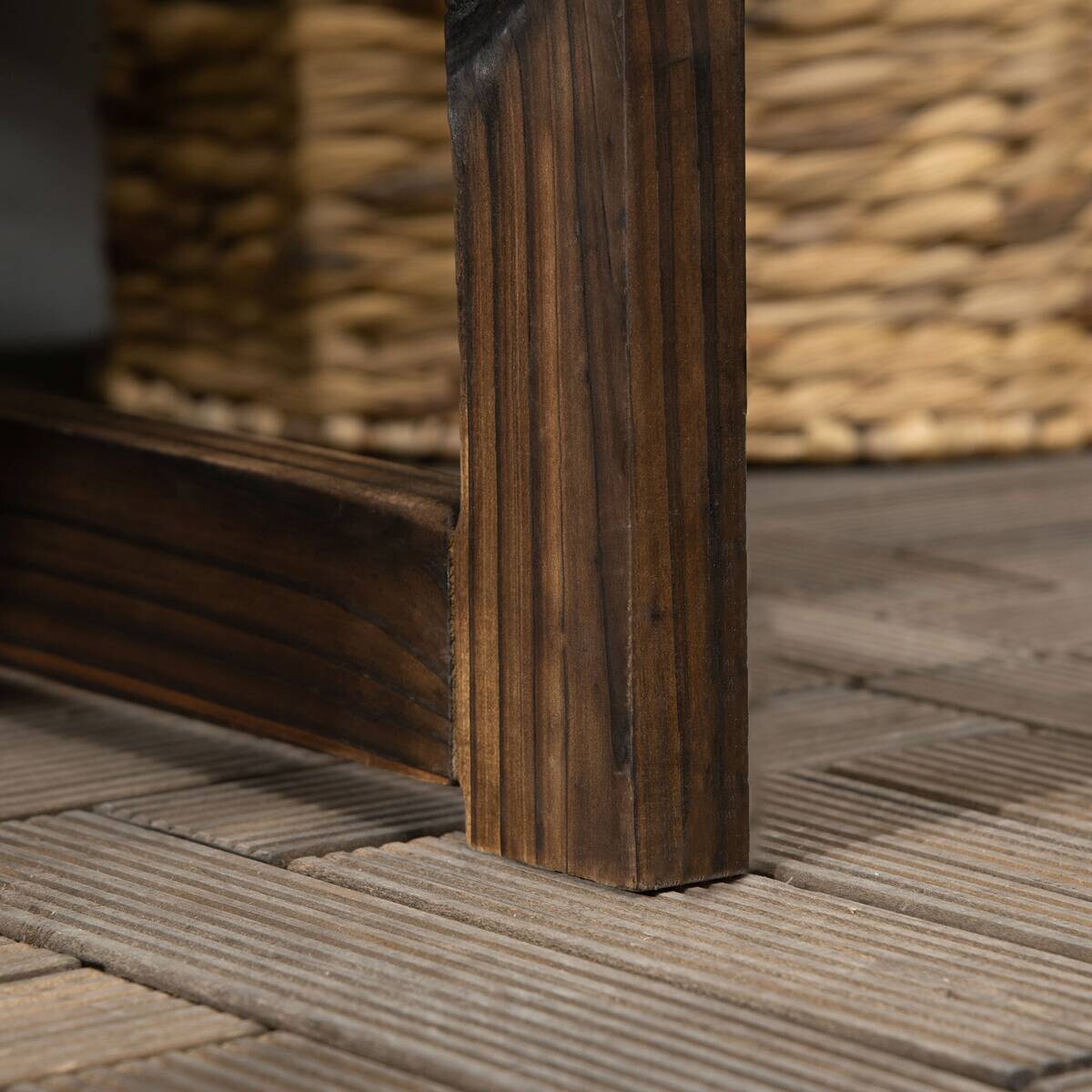 Outsunny Gartenbank grau Holz B/H/L: ca. 63x114x86 cm