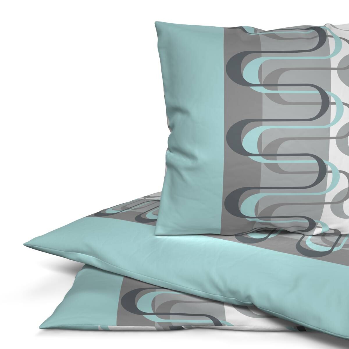 Microfaser Bettwäsche türkis Polyester B/L: ca. 135x200 cm