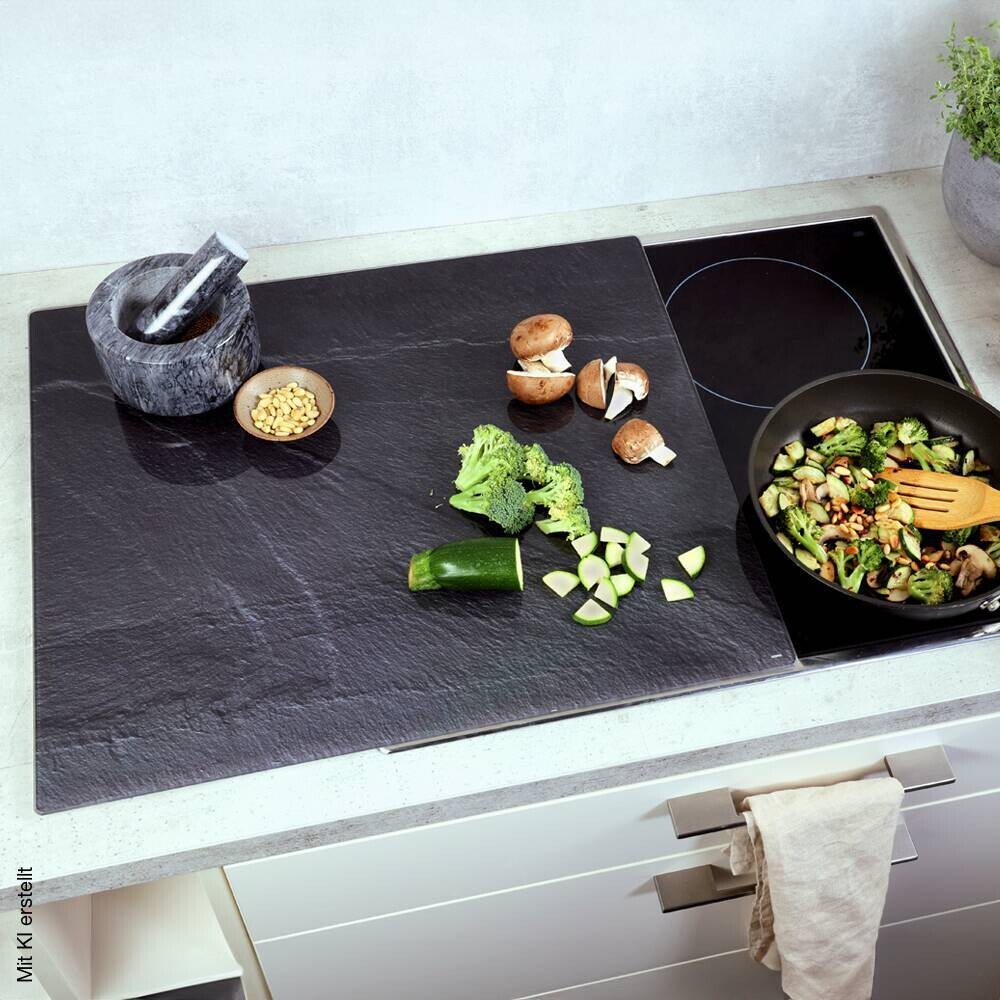 Kesper Glasschneideplatte dunkelgrau Marmor Glas B/H/L: ca. 50x1,4x56 cm