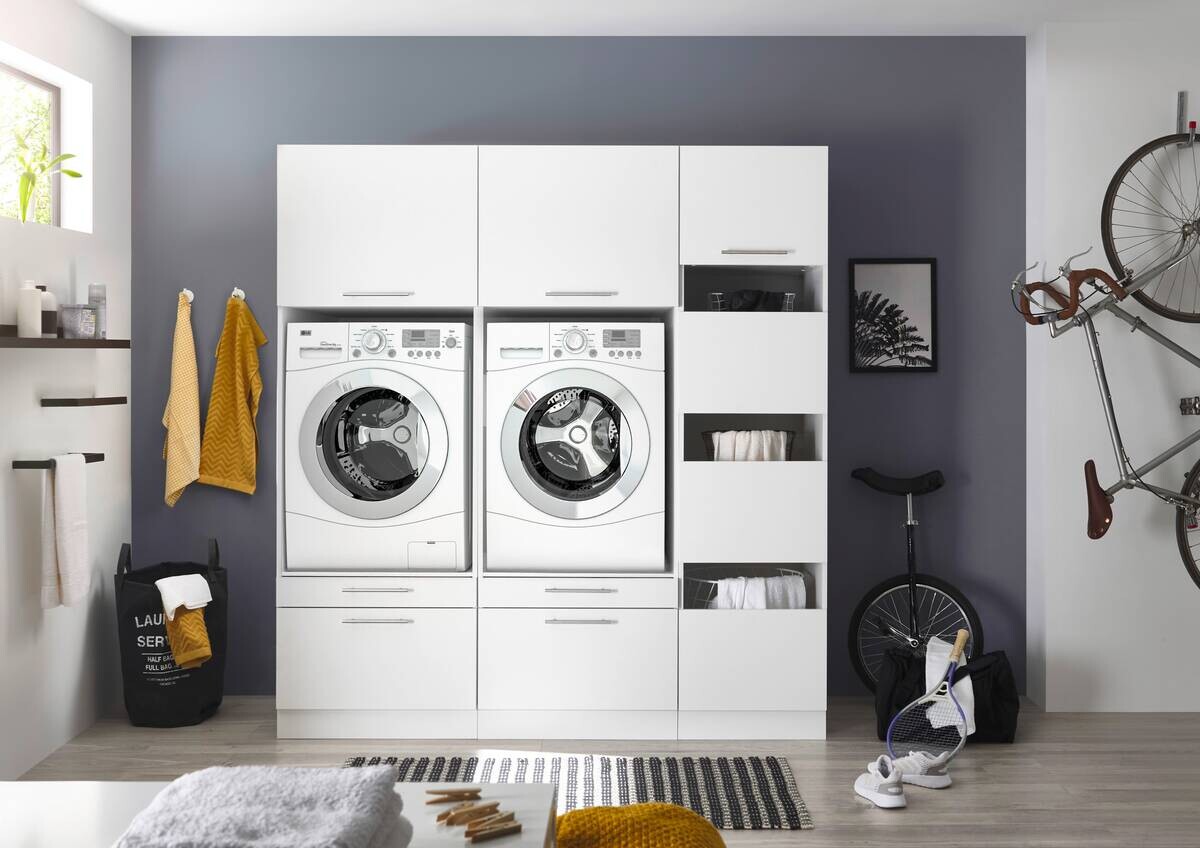 Respekta Hauswirtschaftsraum-Set Clara weiß matt B/H/T: ca. 184,8x200x67,6 cm