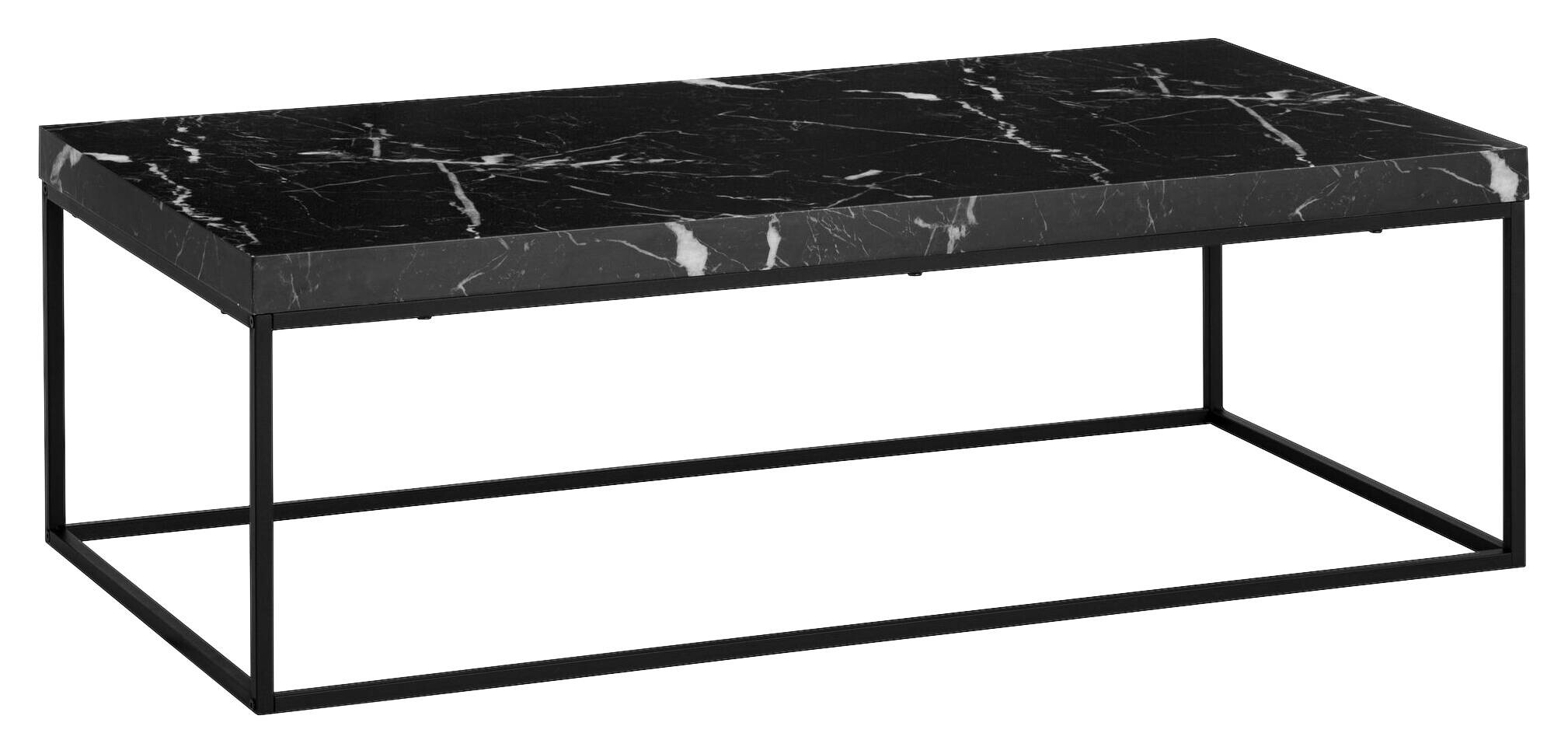 Wohnling Couchtisch schwarz Marmor schwarz MDF Eisen B/H/T: ca. 120x38x60 cm