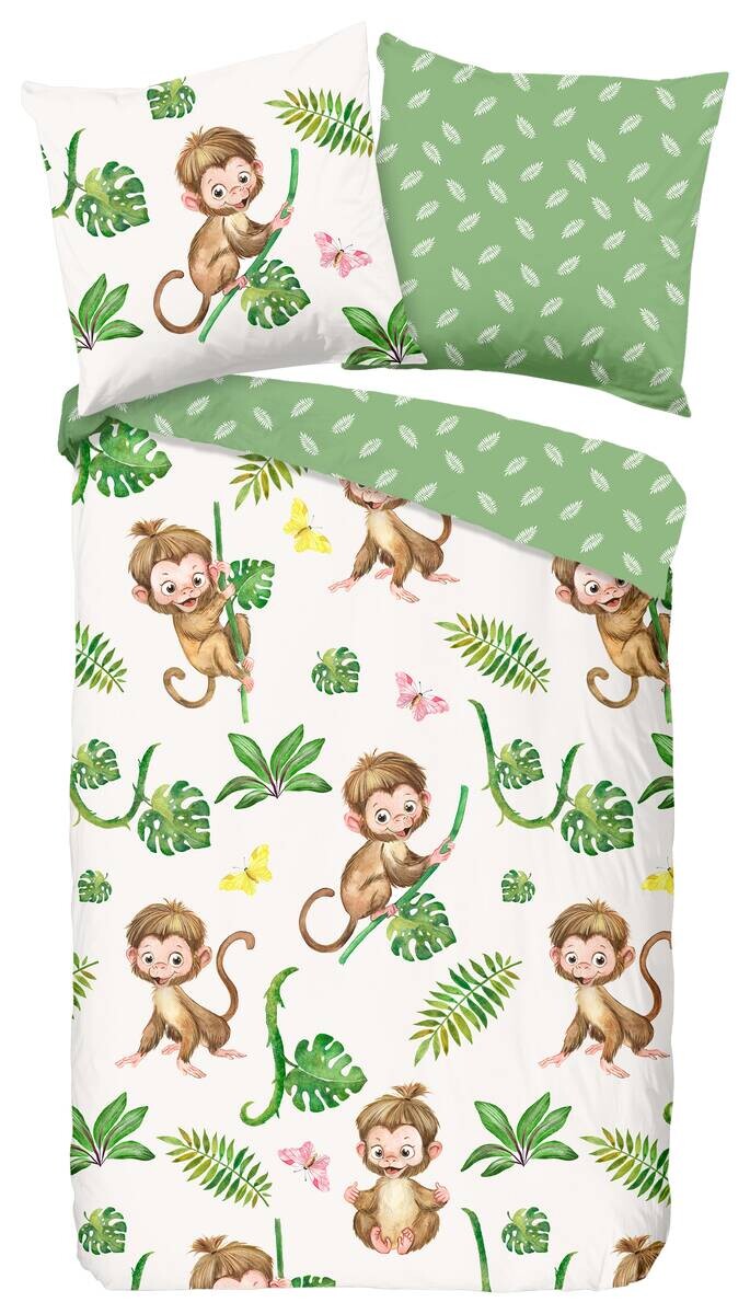 Baumwoll Bettwäsche Play grün Baumwolle B/L: ca. 135x200 cm