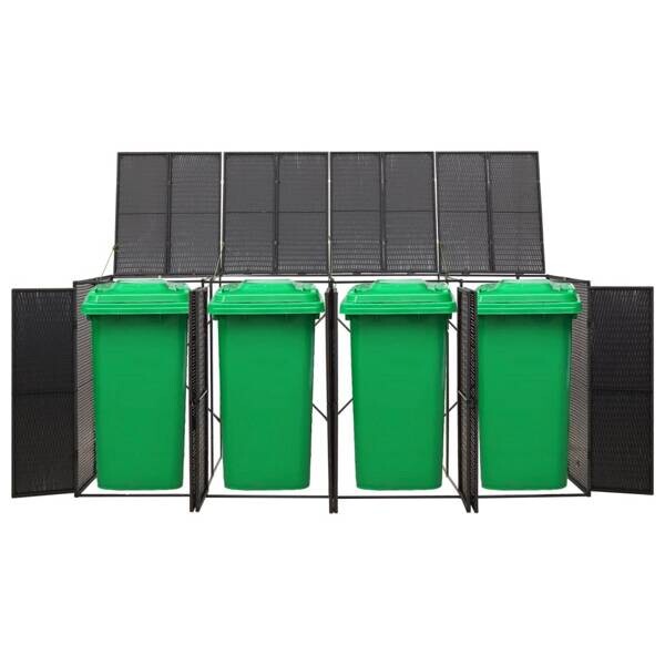 Mülltonnenbox schwarz B/H/L: ca. 80x117x274 cm
