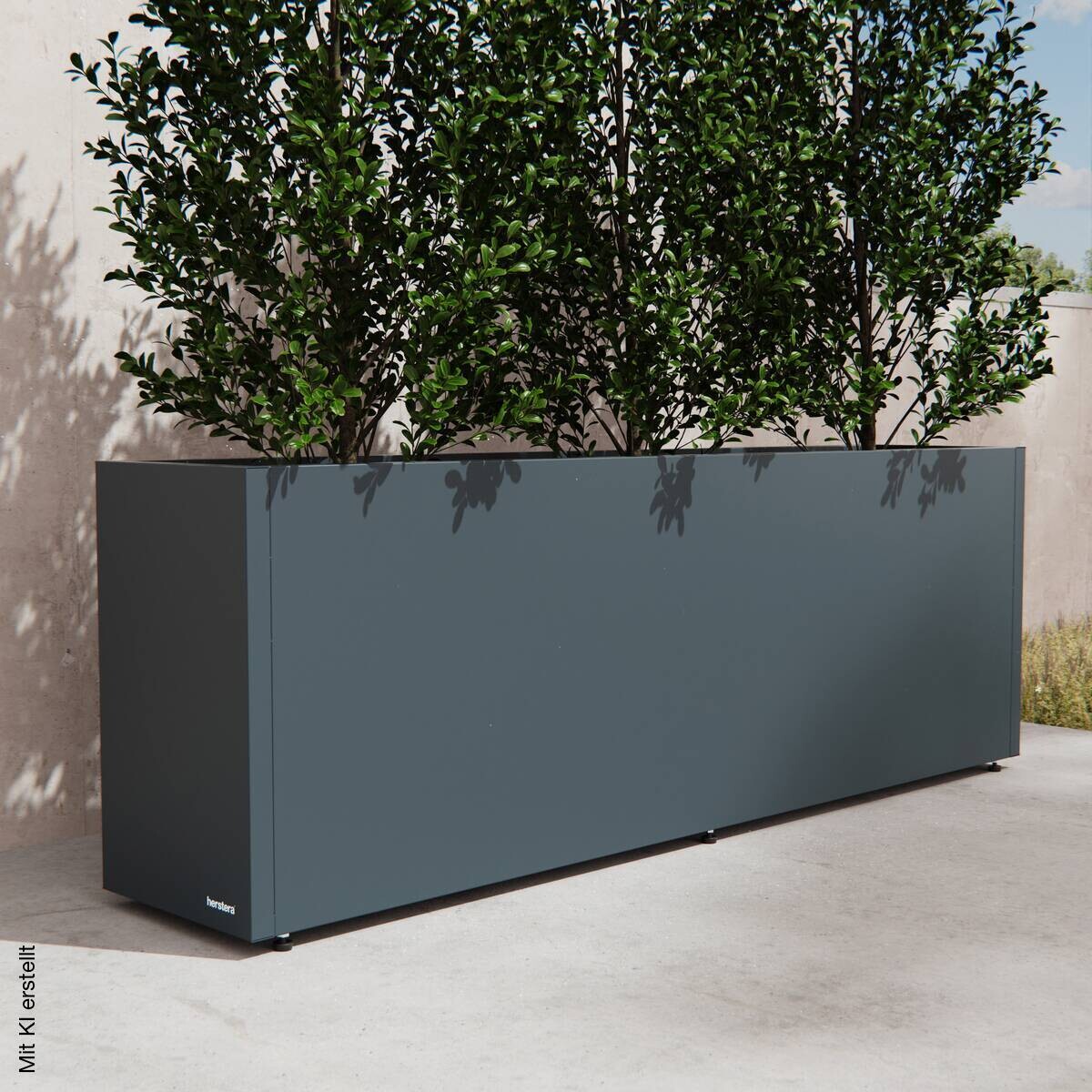 Herstera Garden Pflanzkübel Cube anthrazit Metall B/H/L: ca. 150x50x30 cm