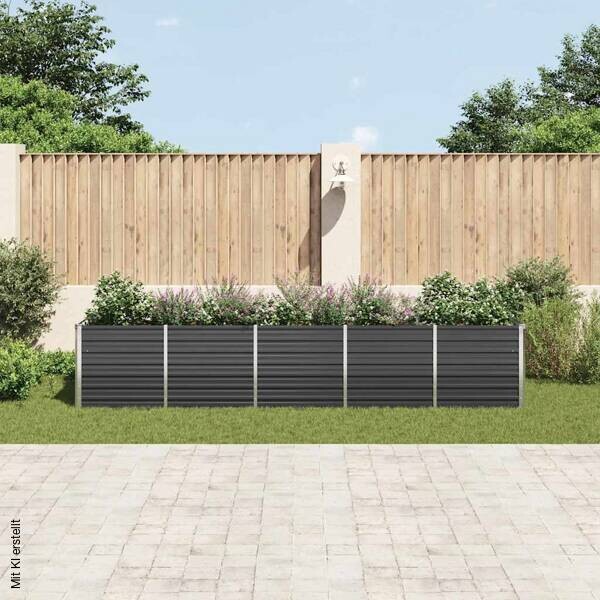 Garten-Hochbeet anthrazit Stahl B/H/L: ca. 80x77x400 cm