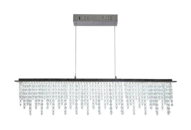 Näve Leuchten LED Pendelleuchte Chrom klar Metall Glas B/H/T: ca. 120x150x12 cm null 1 Brennstellen