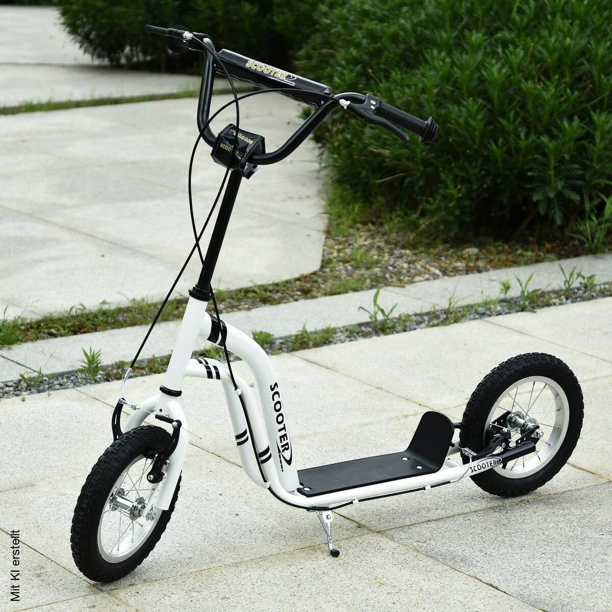 HOMCOM Tretroller weiß B/H/L: ca. 58x85x120 cm