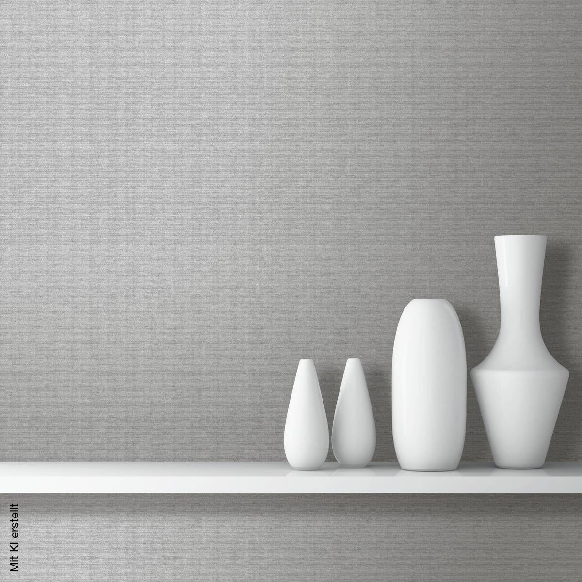 Vinyltapete Uni grau B/L: ca. 53x1005 cm