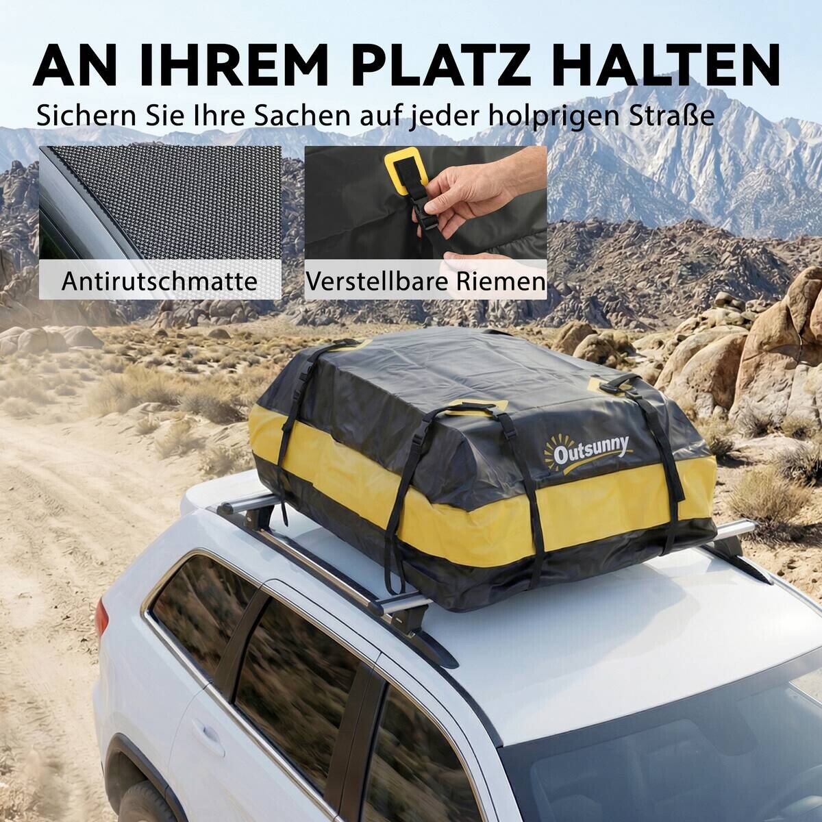 Outsunny Auto-Dachbox B/H/T/L: ca. 86x43x86x112 cm