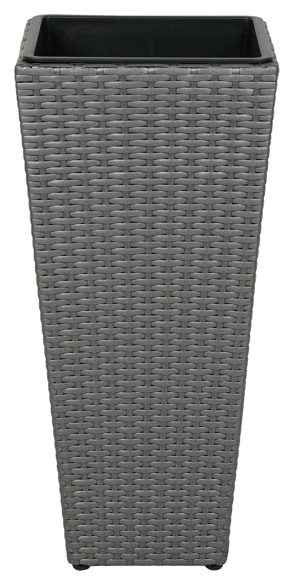 Pflanzgefäß grau Polyrattan B/H/L: ca. 28x60x28 cm