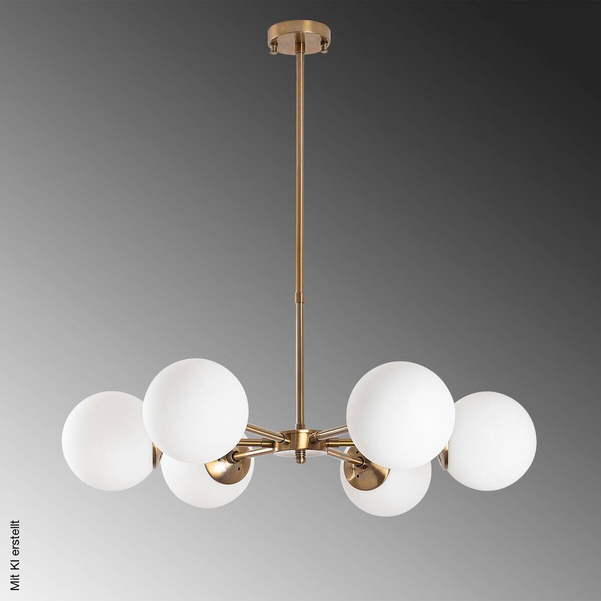 Opviq Pendelleuchte Akkas-10080 Metall Glas B/H/T/L/D: ca. 73x72x73x73x73 cm E14 6 Brennstellen