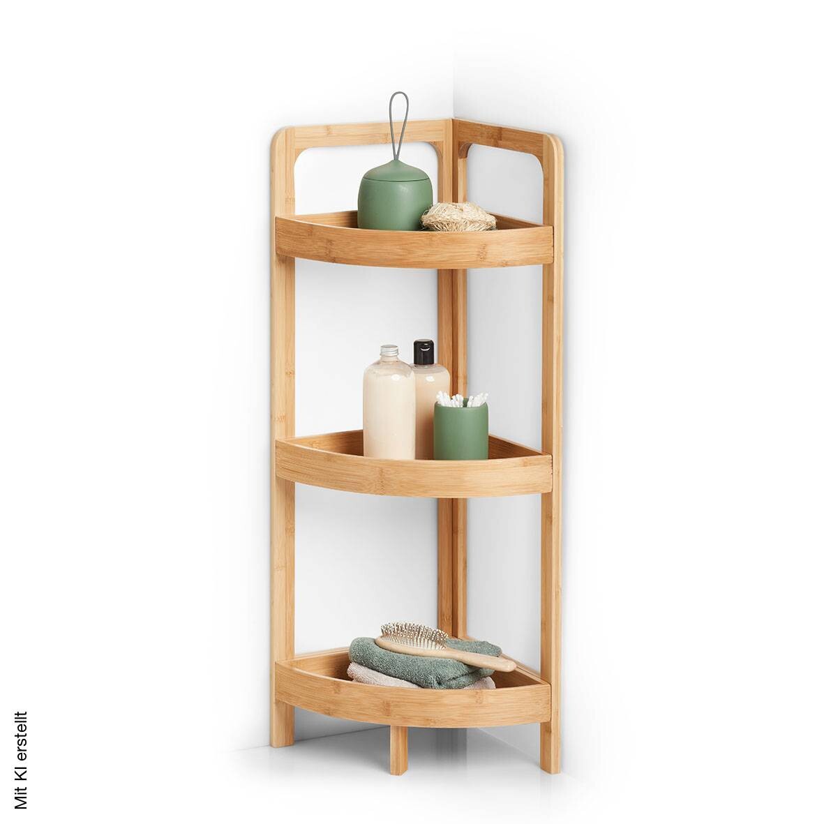 Eckregal natur Bambus B/H/T: ca. 29x85x29 cm