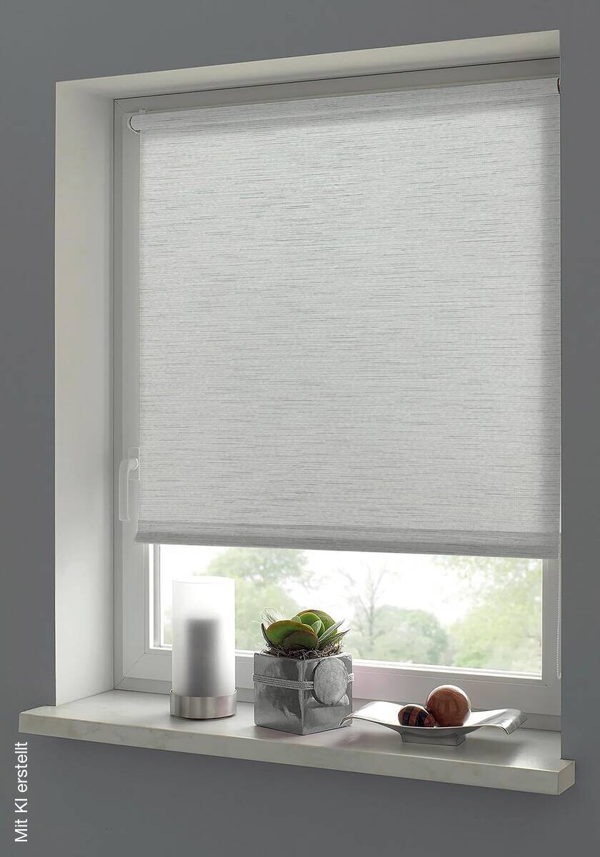Boviva Klebe-/Klemmrollo Lino Silbergrau B/L: ca. 45x150 cm