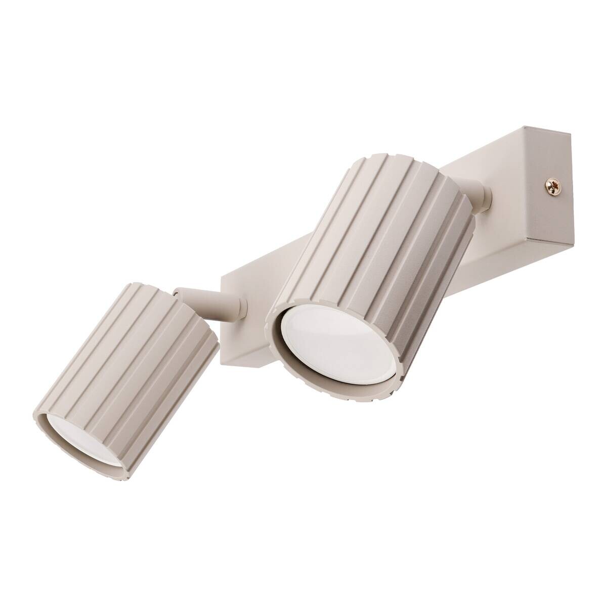 Lamkur Strahler Prisma beige Stahl B/H/L: ca. 6,5x16,5x30 cm 2 Brennstellen