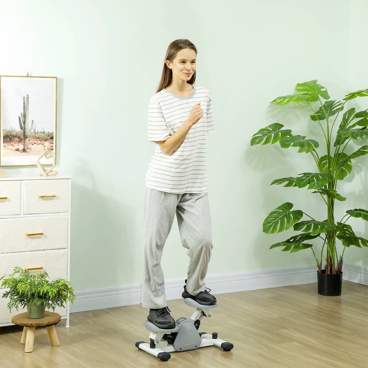 SPORTNOW Mini Stepper grau Kunststoff B/H/L: ca. 31,5x26x50,5 cm