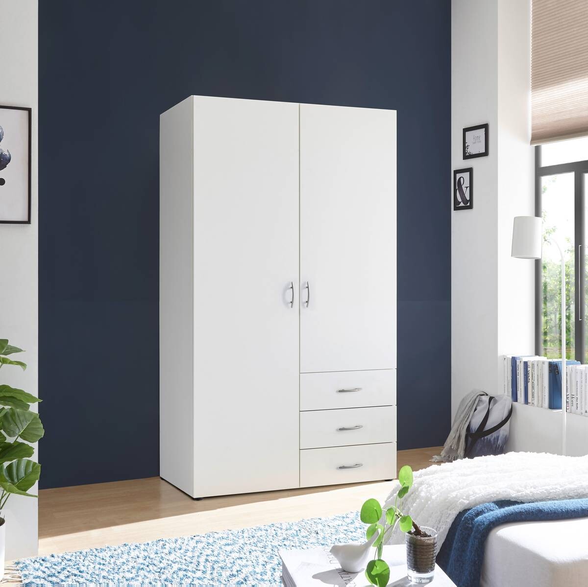 Kleiderschrank Harry weiß B/H/T: ca. 100x177x50 cm