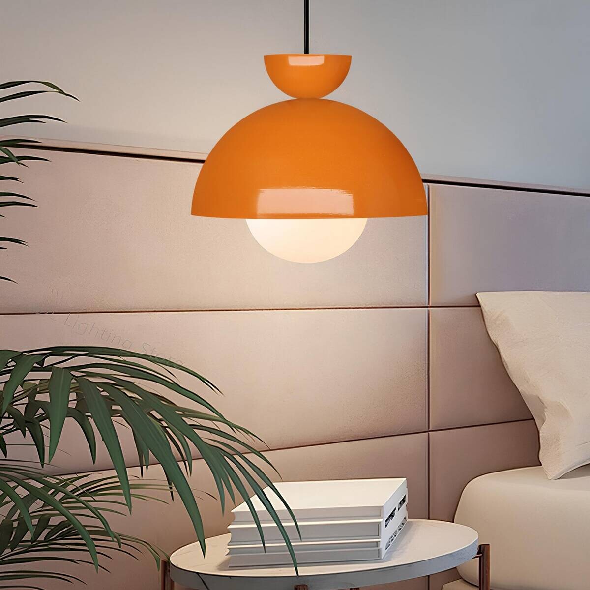 Opviq Pendelleuchte orange Metall B/H/T/L/D: ca. 25x115x25x25x25 cm E27 1 Brennstellen
