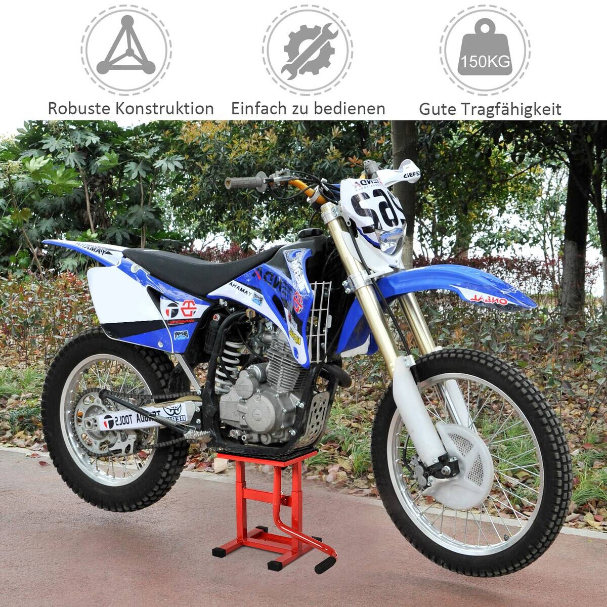 DURHAND Motorradheber rot B/H/T/L: ca. 34x43x34x48 cm