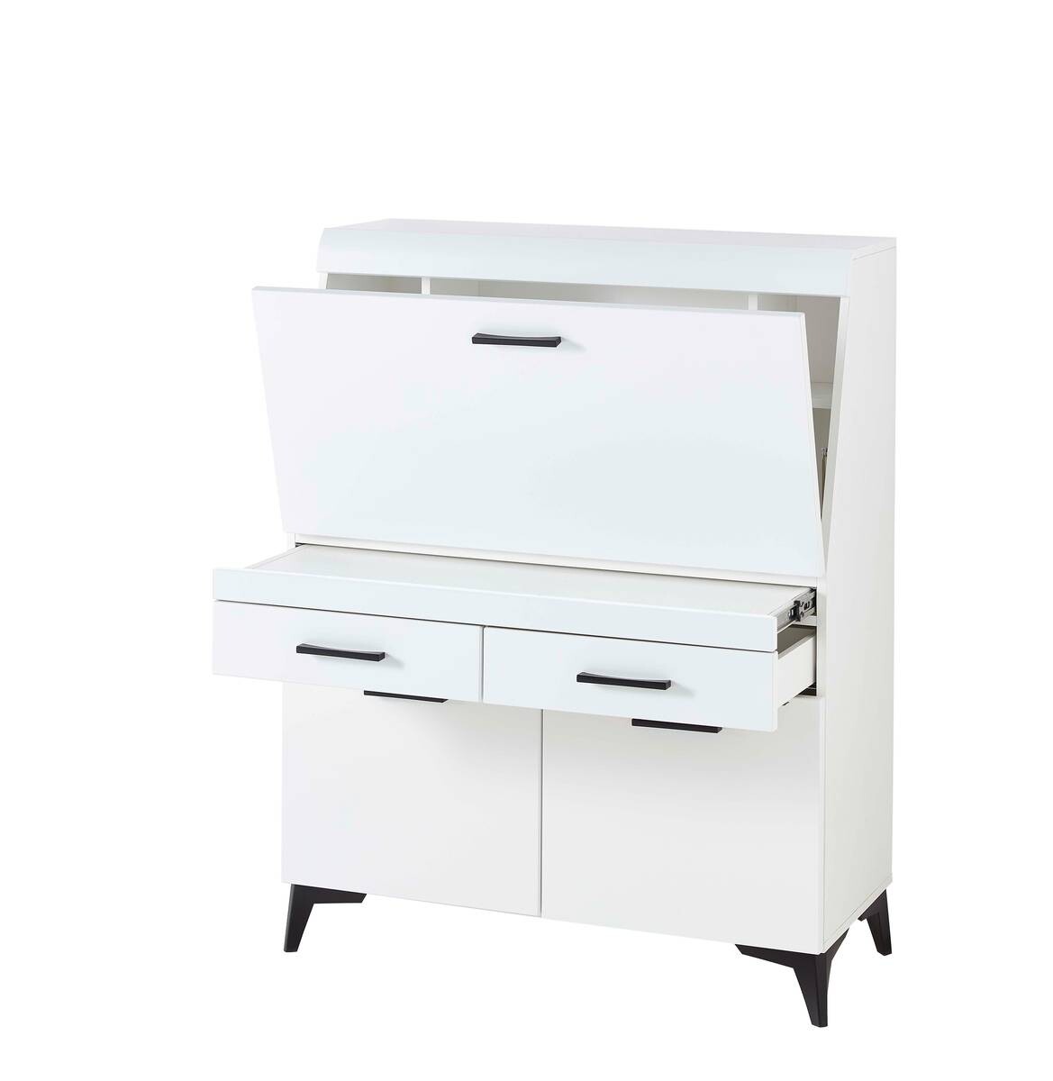 Sekretär Secret weiß matt B/H/T: ca. 98x124x42 cm