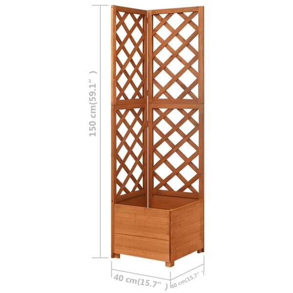 Eckspalier mit Pflanzkasten braun Holz B/H/L: ca. 40x150x40 cm
