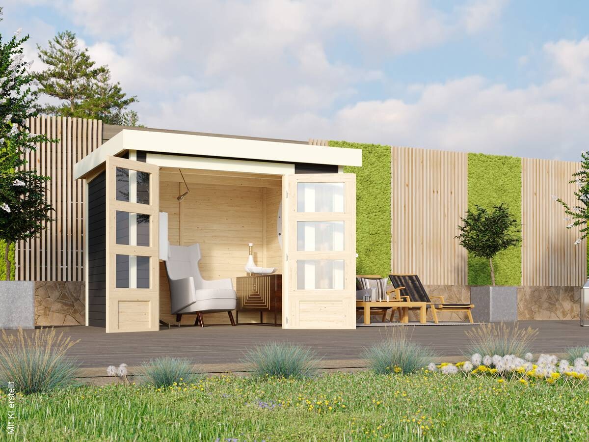 Karibu Gartenhaus Felipo 1 Terragrau B/H/T: ca. 242x217x211 cm