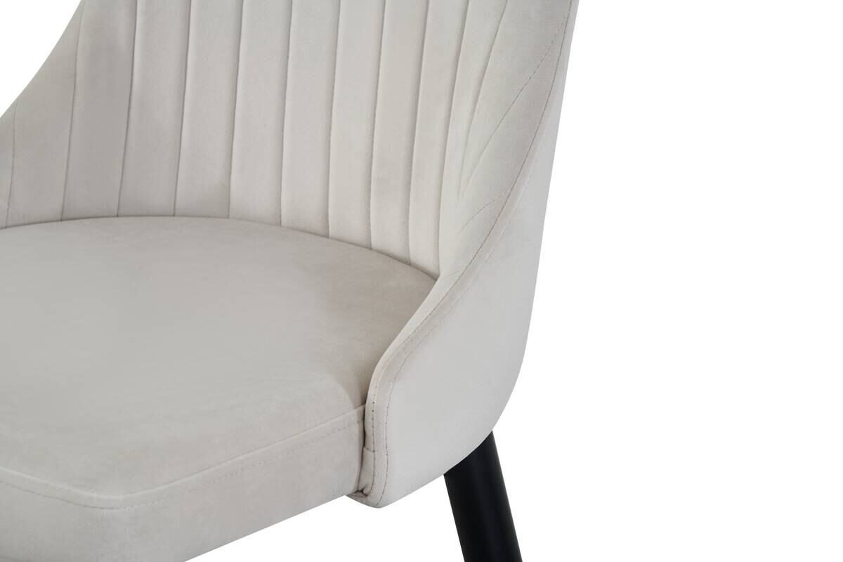Stuhl CLAUDIA, 2er Set creme Samt B/H/T: ca. 44x88x58 cm