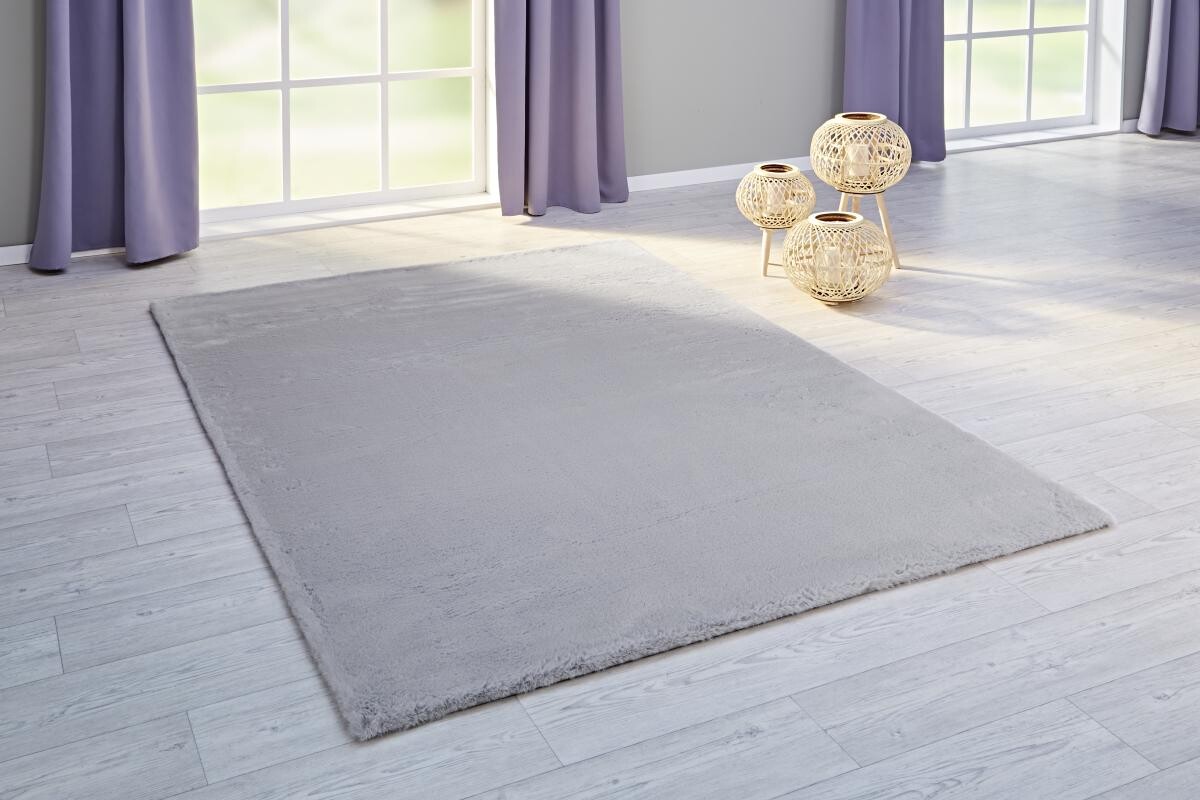 Fellimitat Moyo silber B/L: ca. 160x230 cm