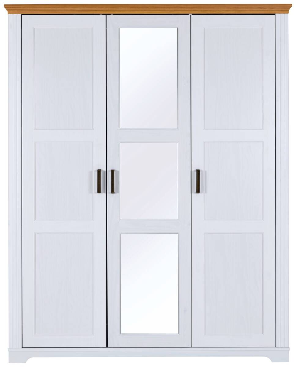 Kleiderschrank Maluno weiß B/H/L: ca. 64x208x166,4 cm