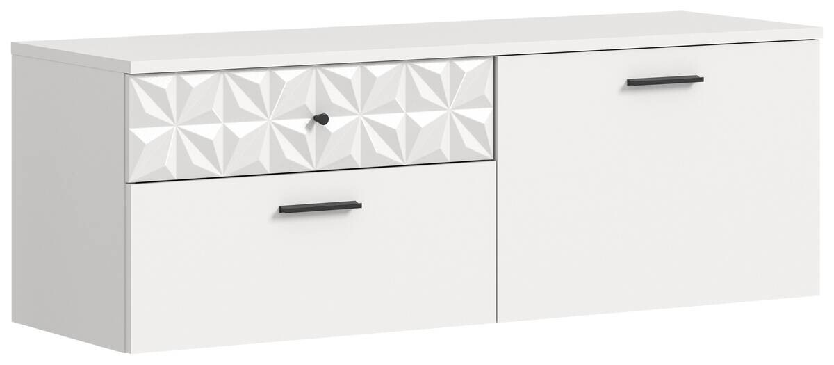 Schuhschrank Prisma weiß weiß Hochglanz B/H/T: ca. 110x38x35 cm