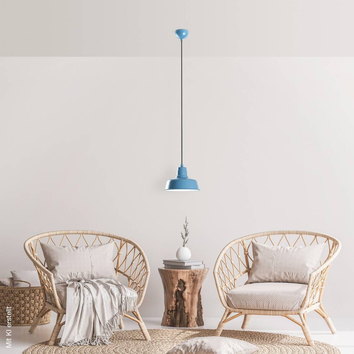 Opviq Pendelleuchte blau B/H/T: ca. 19x108x19 cm E27 1 Brennstellen