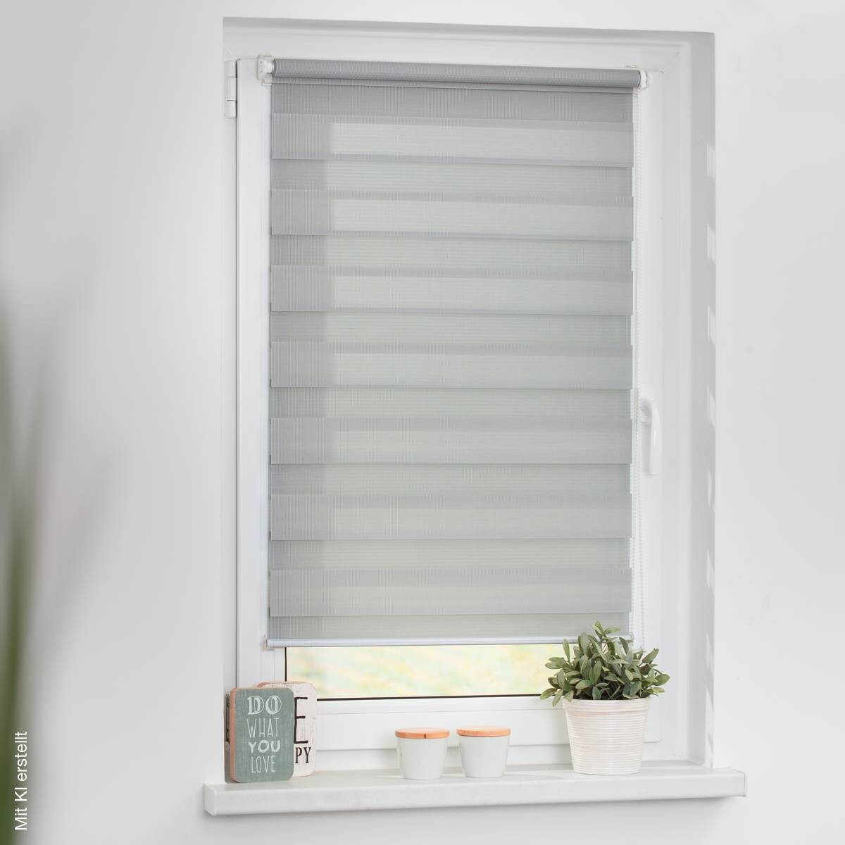 LICHTBLICK Doppelrollo Duo grau B/L: ca. 45x150 cm