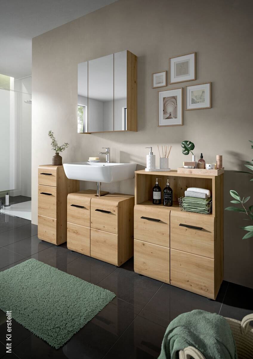 Badezimmer-Set Ice Artisan Oak Nachbildung B/H/T: ca. 105x185x30 cm