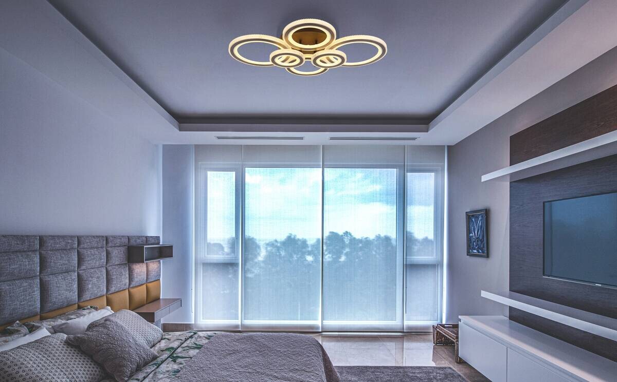 GLOBO LED Deckenleuchte anthrazit mattschwarz Opal Acryl Metall B/H: ca. 78x12 cm 1 Brennstellen