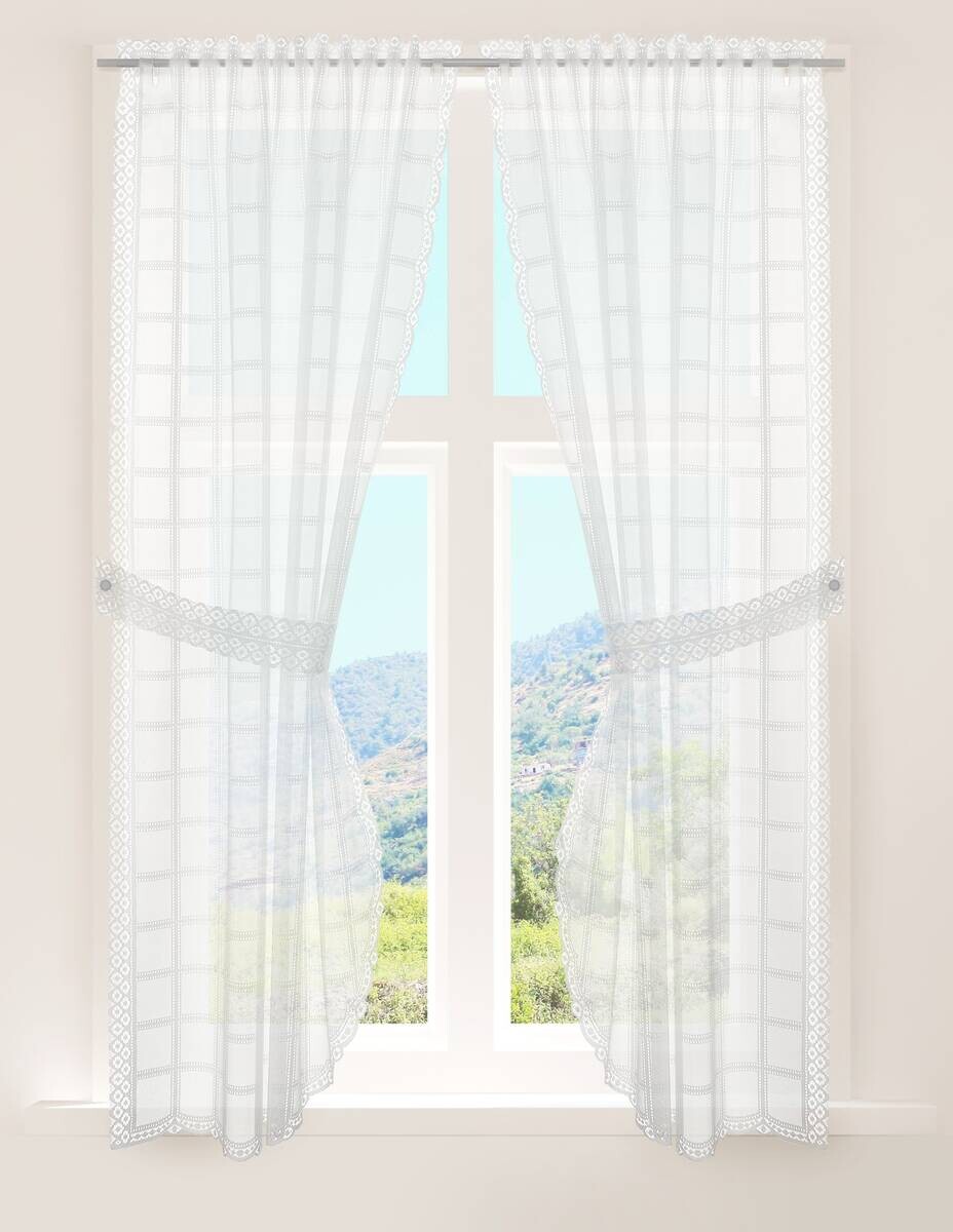 creative lifestyle Landhausgardine Tirol weiß B/L: ca. 90x160 cm