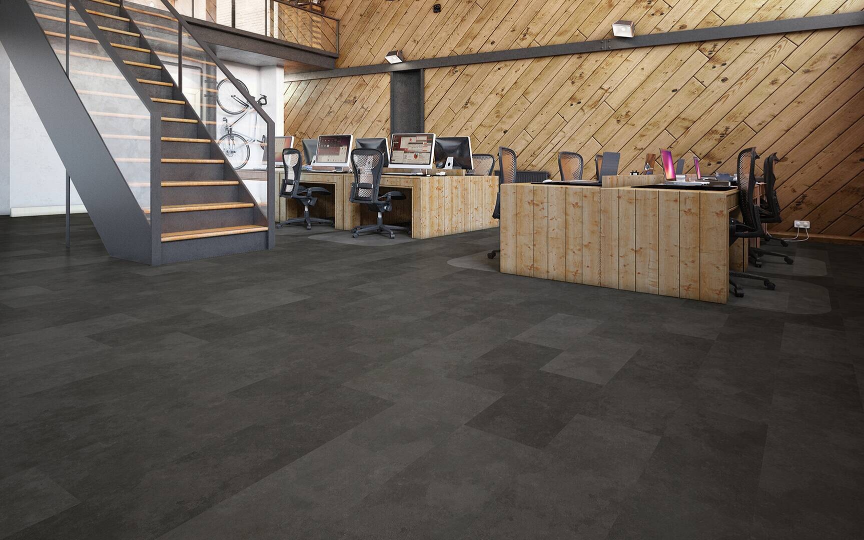 Laminatboden Schiefer schwarz ca.2,367m² im Pak. B/L: ca. 28x60,4 cm pro Paket