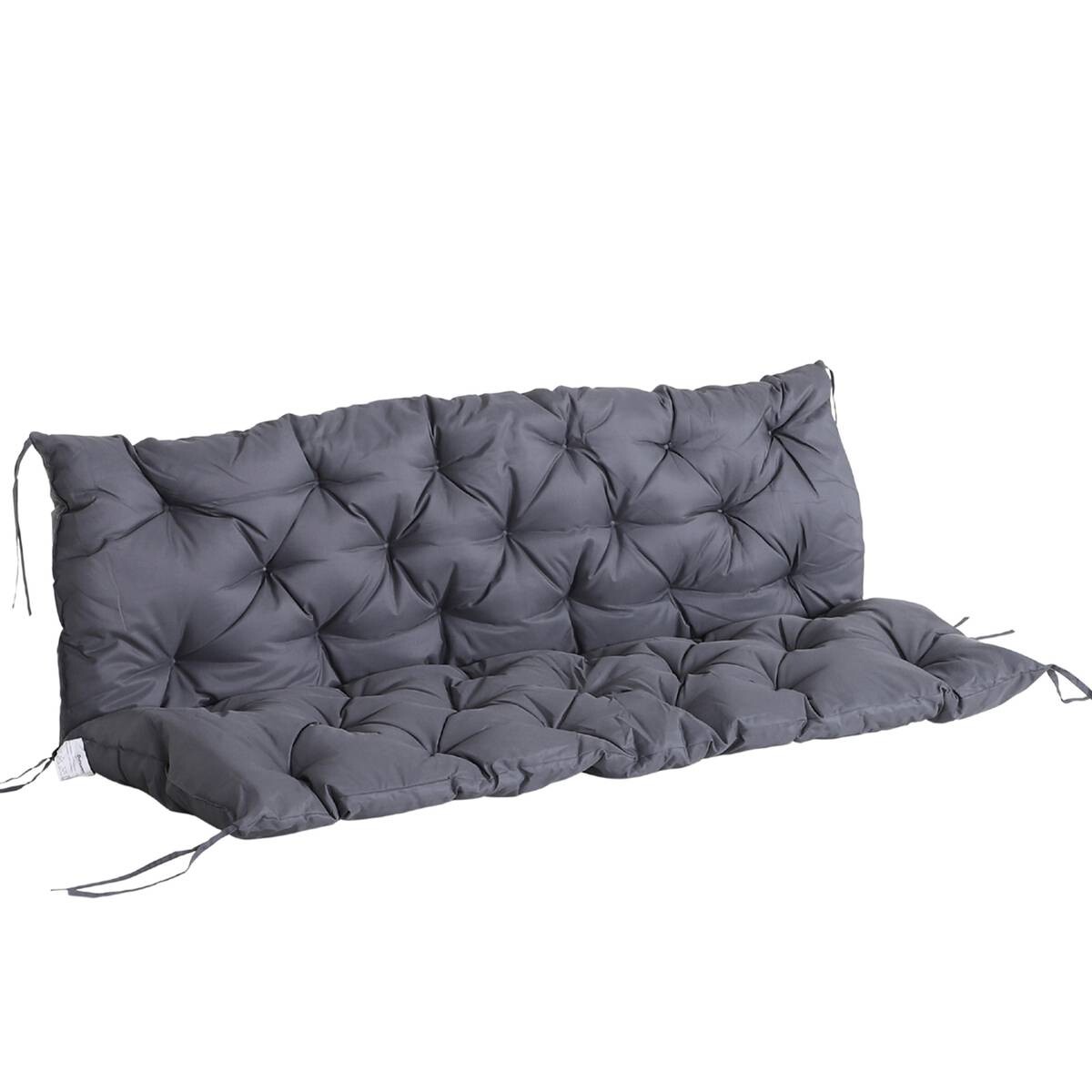 Outsunny Bankauflage dunkelgrau Baumwolle B/H/L: ca. 150x8x98 cm