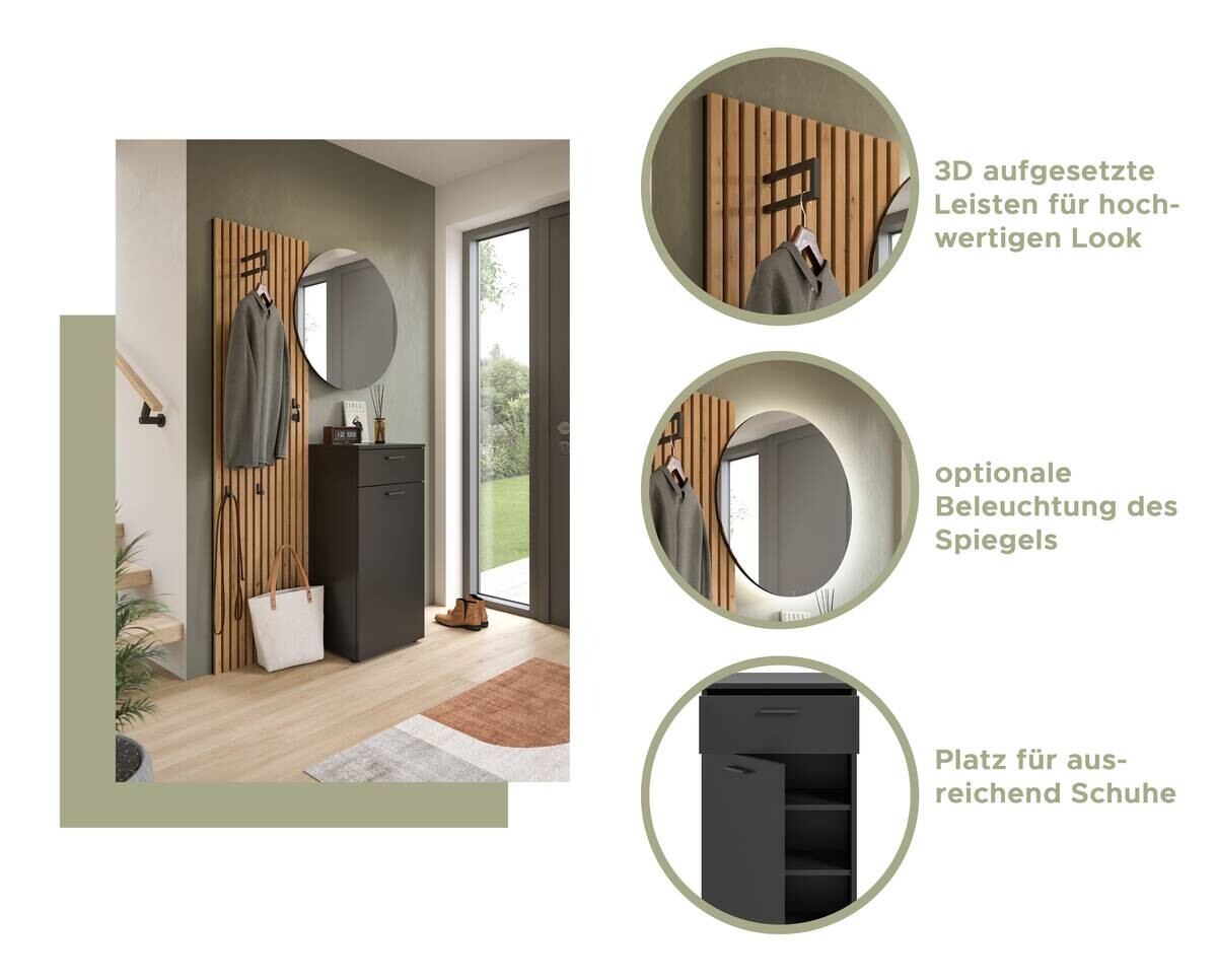 Schuhschrank Delton Basalt Nachbildung B/H/T: ca. 53x37x43 cm