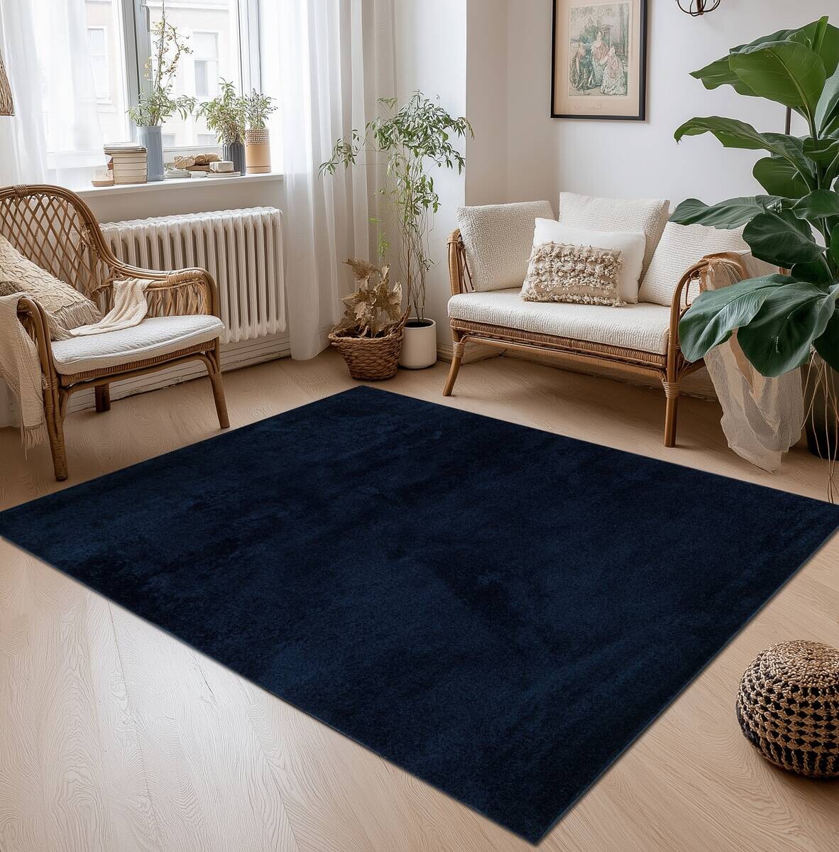 Fellimitat Carla navy B/L: ca. 120x160 cm