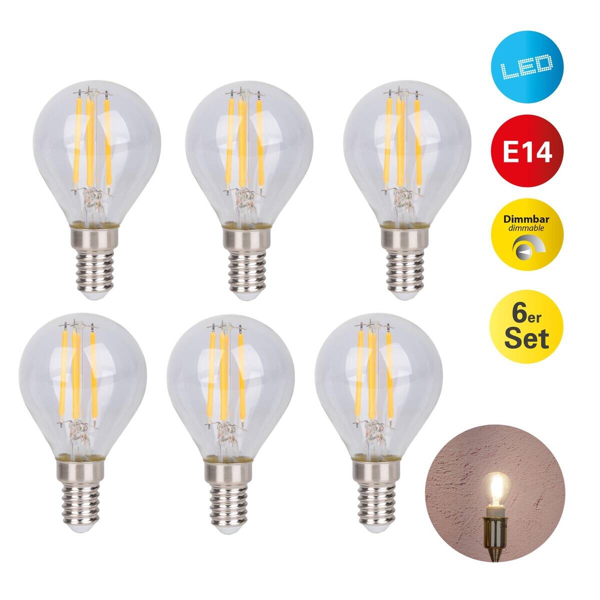 Näve Leuchten LED-Leuchtmittel 4139206 6er Pack E14