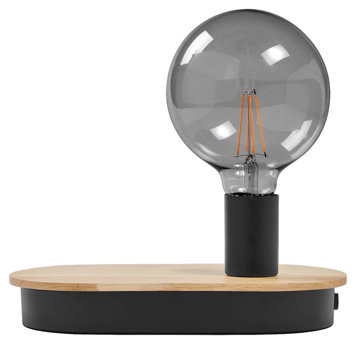 LEDVANCE Tischleuchte Wood natur schwarz Holz Metall B/H/L: ca. 15x9,8x26 cm E27 1 Brennstellen