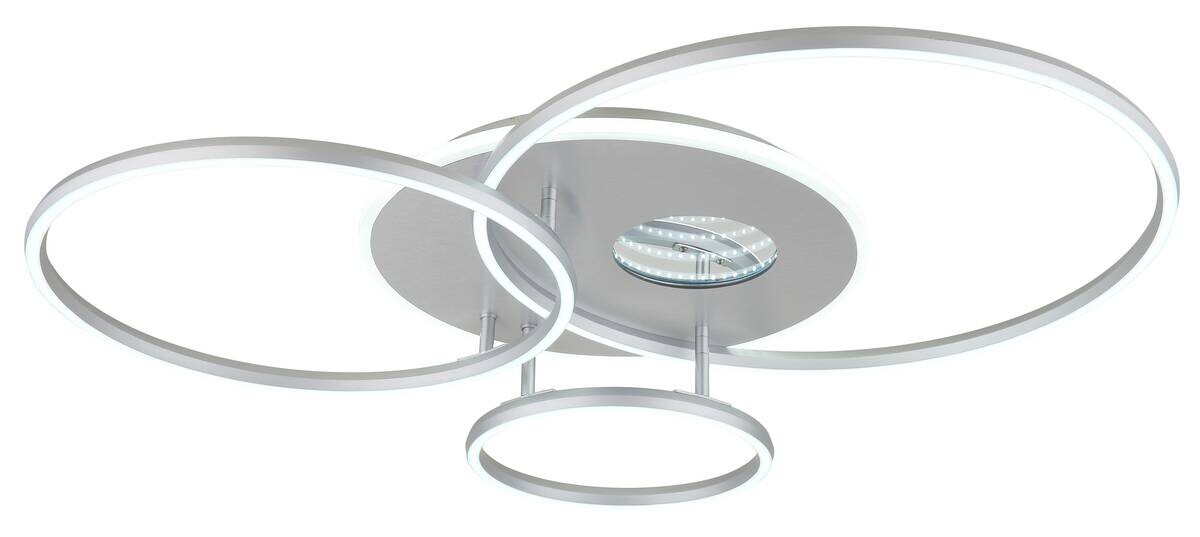 GLOBO Deckenleuchte Invertina Opal silber Acryl Aluminium Kunststoff B/H/L: ca. 70x13x90 cm 1 Brennstellen