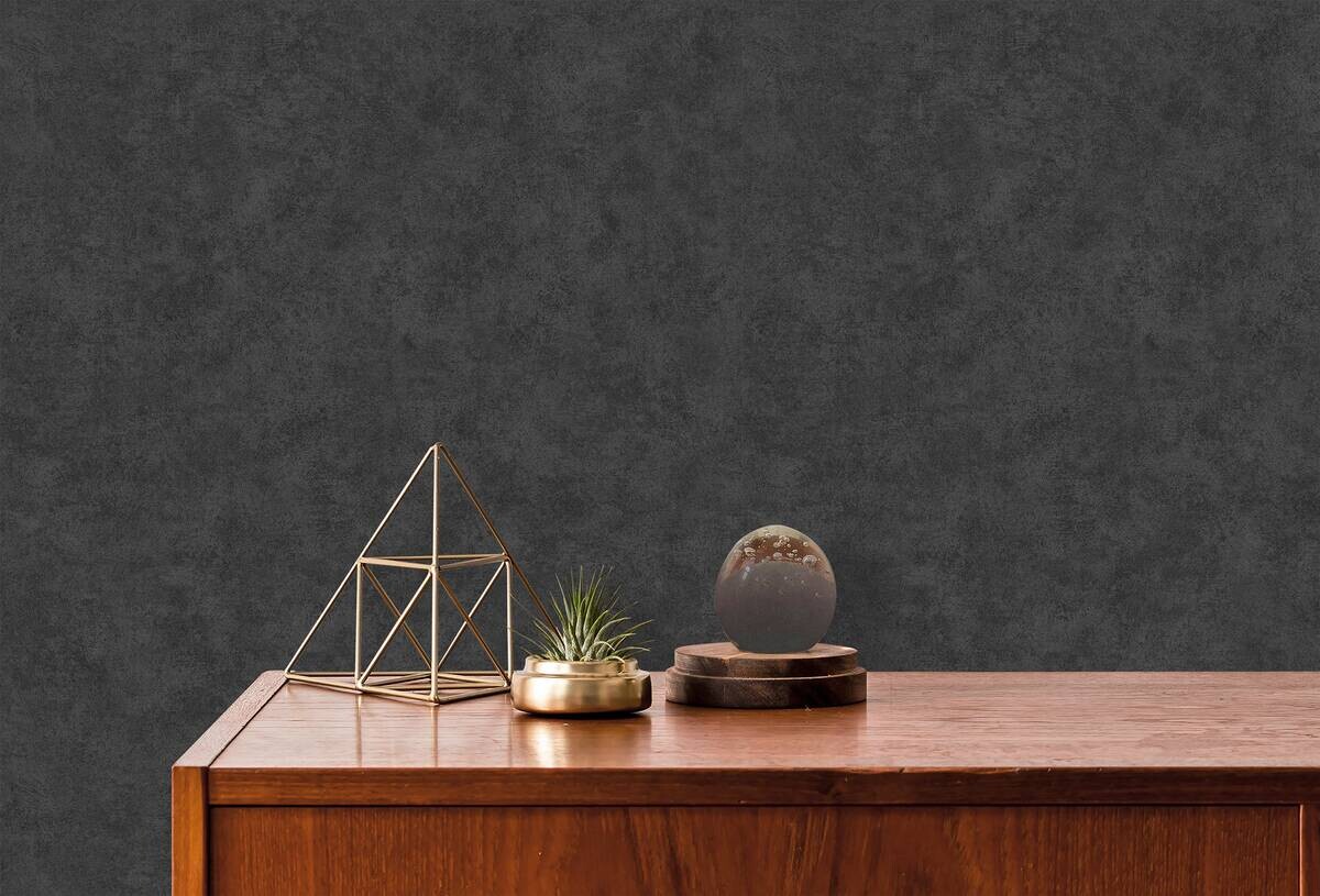 UGEPA Vliestapete Betonoptik schwarz B/L: ca. 53x1005 cm