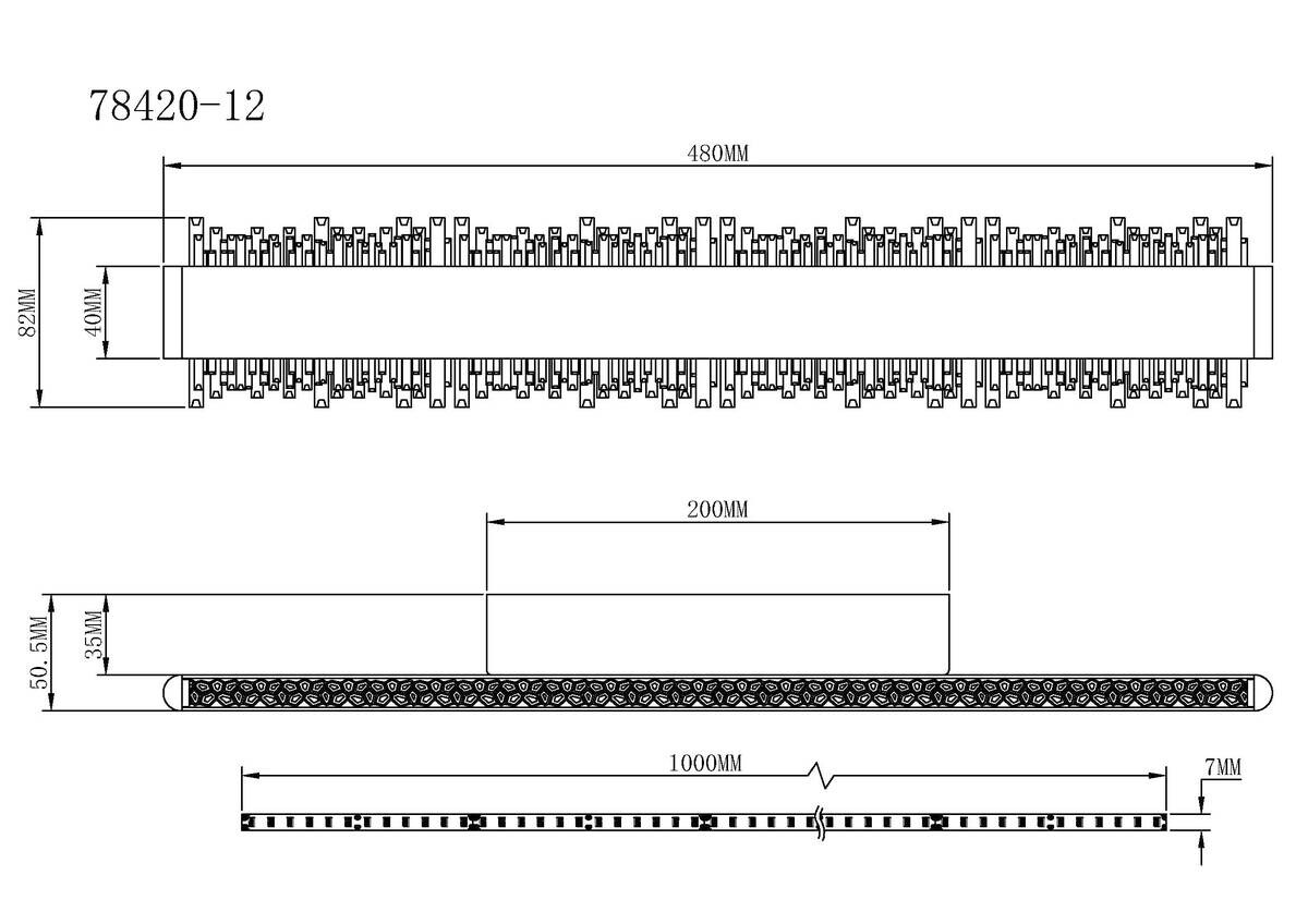 GLOBO Wandleuchte schwarz grau Metall Aluminium B/H/L: ca. 6,5x53,5x14,5 cm