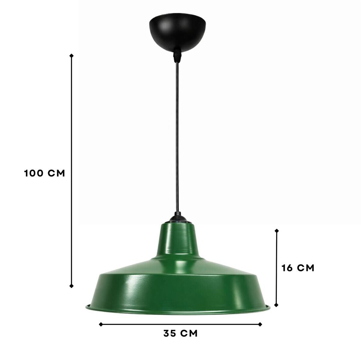 Opviq Pendelleuchte grün B/H/T: ca. 35x100x35 cm E27 1 Brennstellen