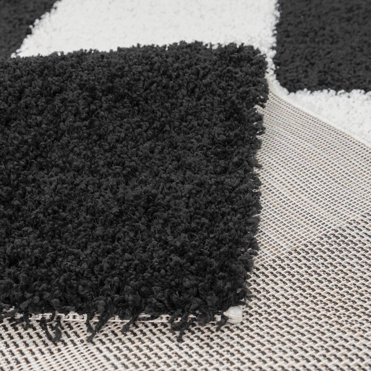 Sanat Hochflorteppich MILANO schwarz B/L: ca. 140x200 cm